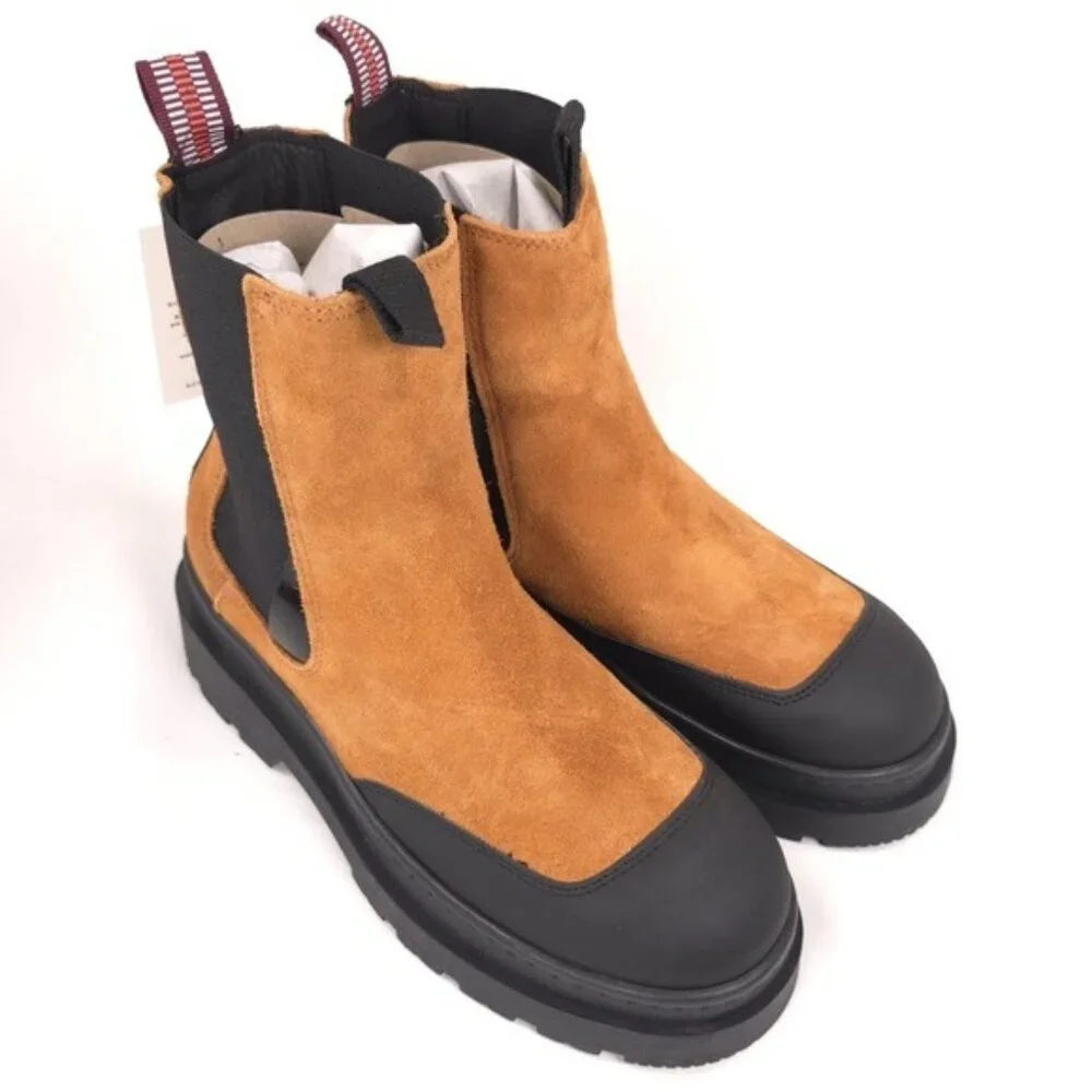 NWB SCOTCH & SODA Aubri Chelsea Boot Leather Suede Cognac Size 39 Women 25751275